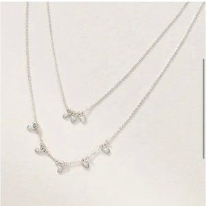 Stella & Dot Delicate Petal Necklace Silver